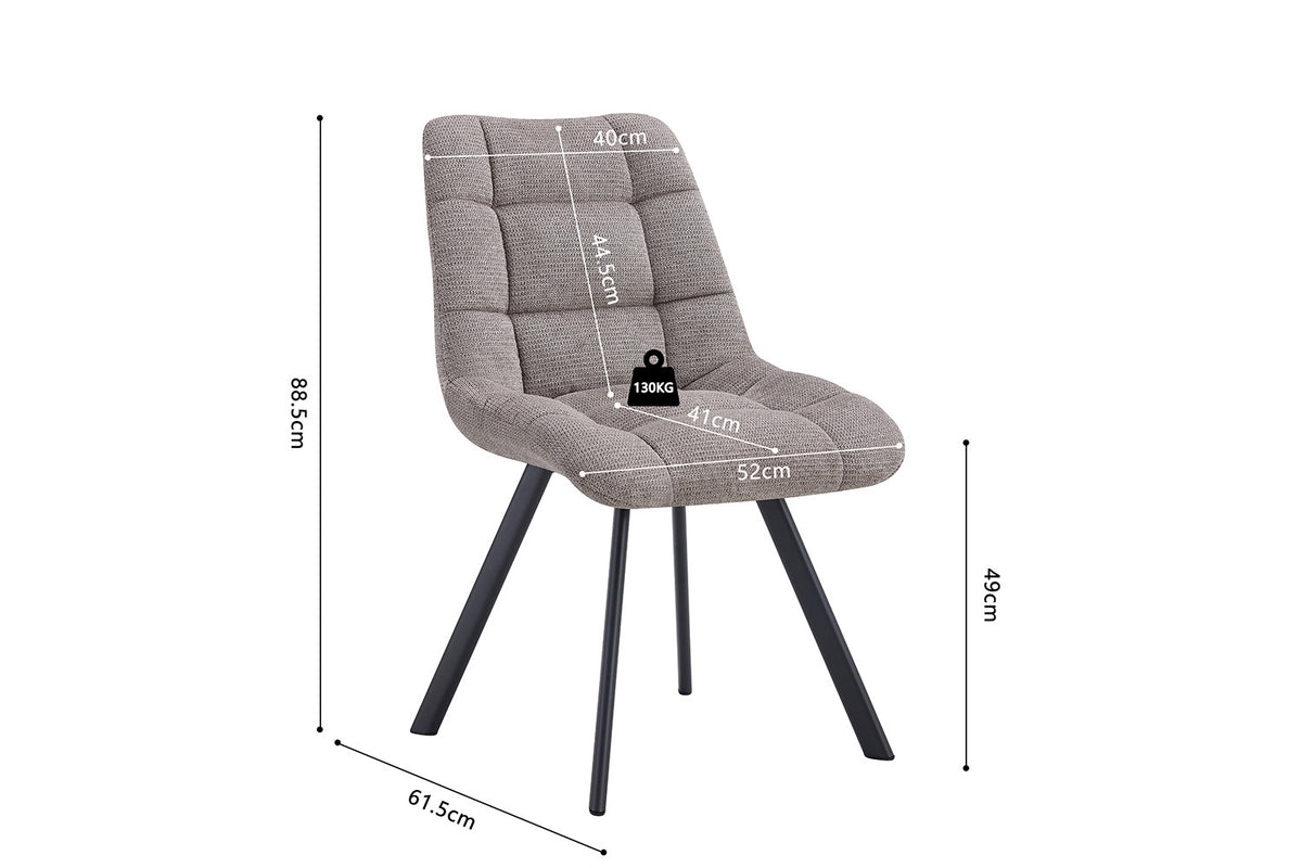 Rousseau - Stoel Lizzy - Stof Lichtgrijs - 88.5x52x61.5 cm