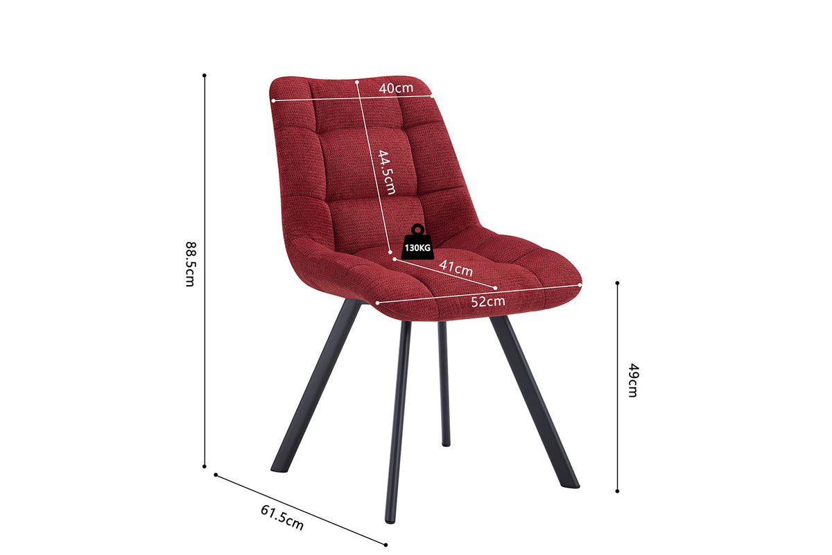 Rousseau - Stoel Lizzy - Stof Rood - 88.5x52x61.5 cm