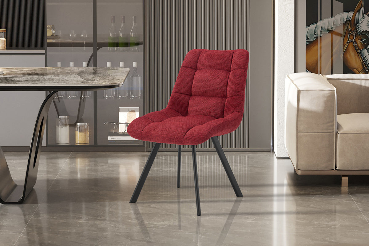 Rousseau - Stoel Lizzy - Stof Rood - 88.5x52x61.5 cm