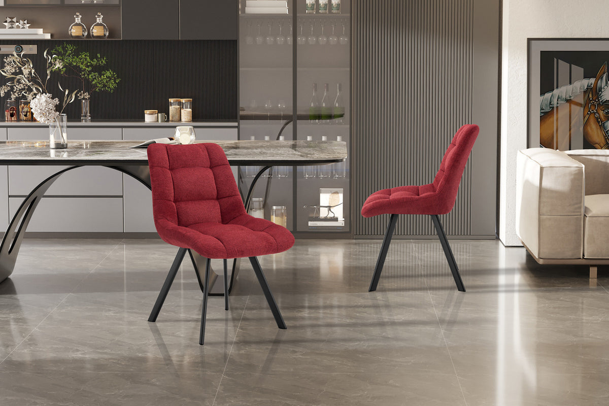 Rousseau - Stoel Lizzy - Stof Rood - 88.5x52x61.5 cm