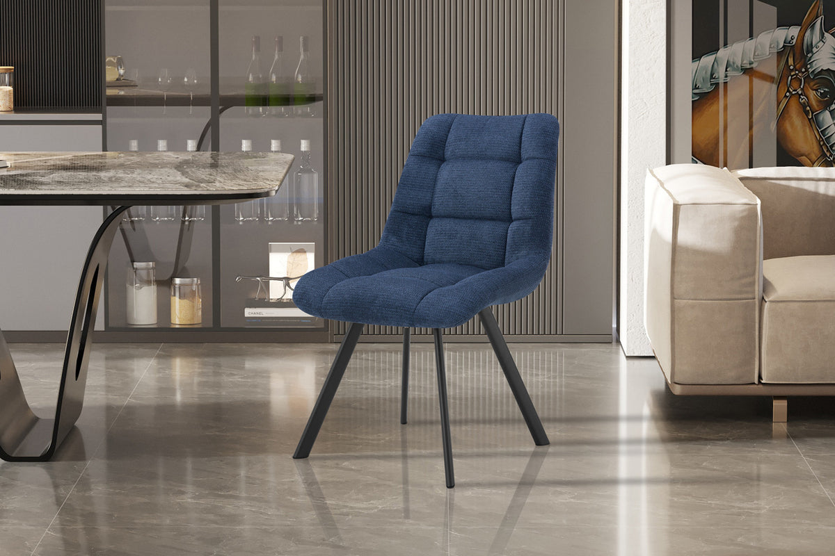 Rousseau - Chaise Lizzy - Tissu bleu - 88,5x52x61,5 cm