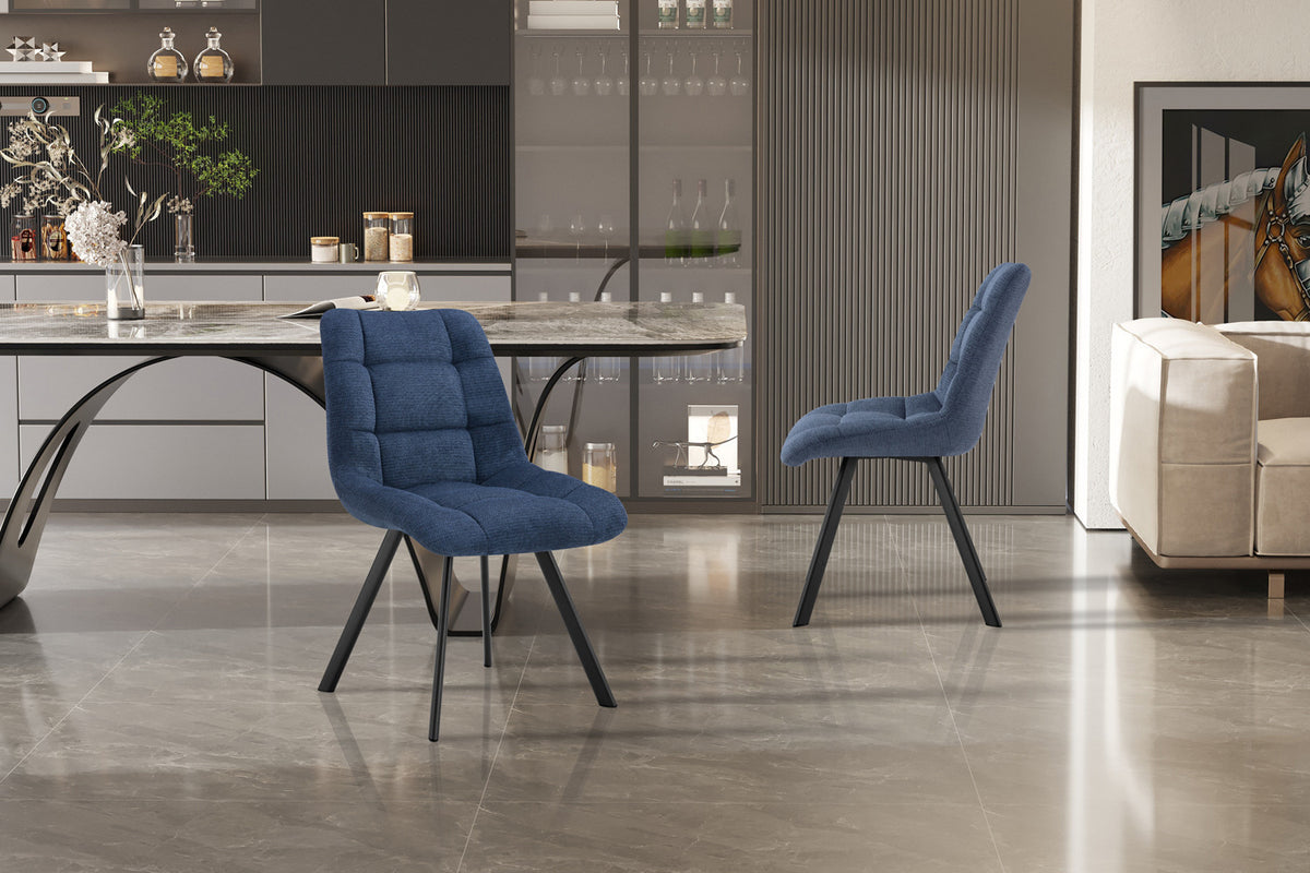Rousseau - Chaise Lizzy - Tissu bleu - 88,5x52x61,5 cm