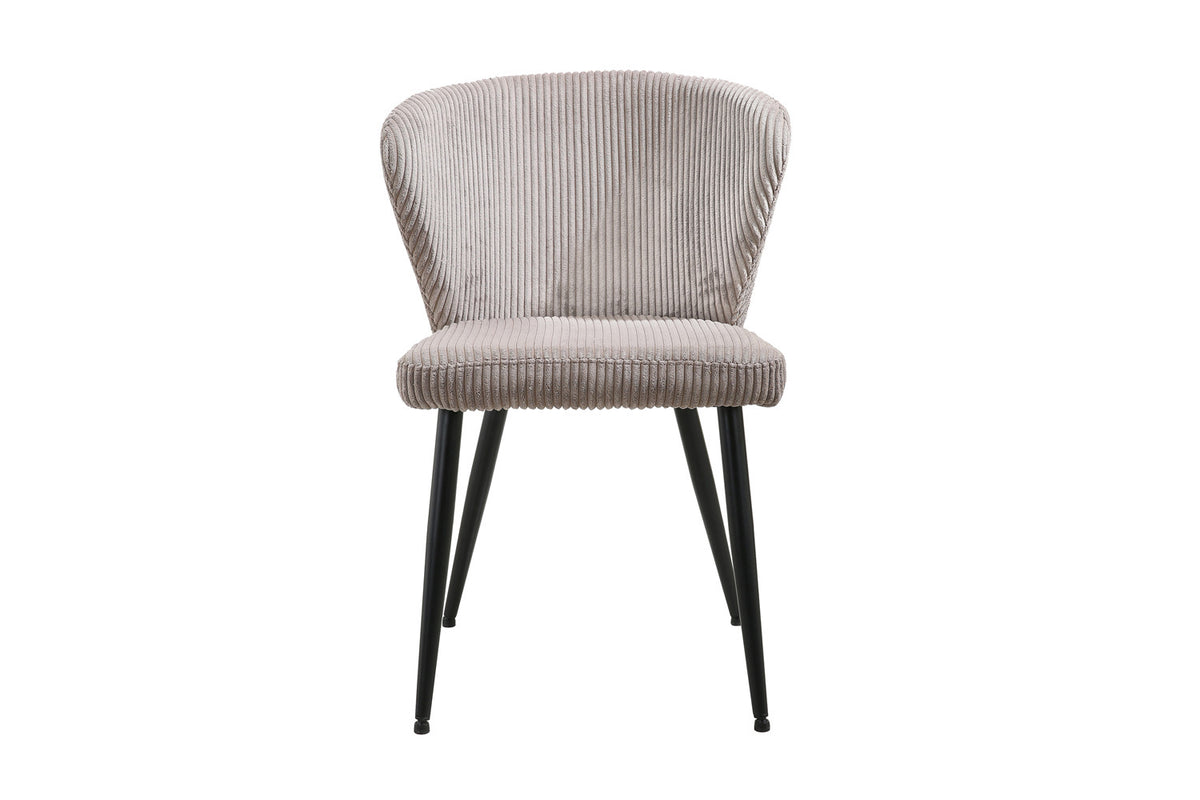 Rousseau - Chaise Tornado Velours Côtelé Sable - 79x54x55 cm