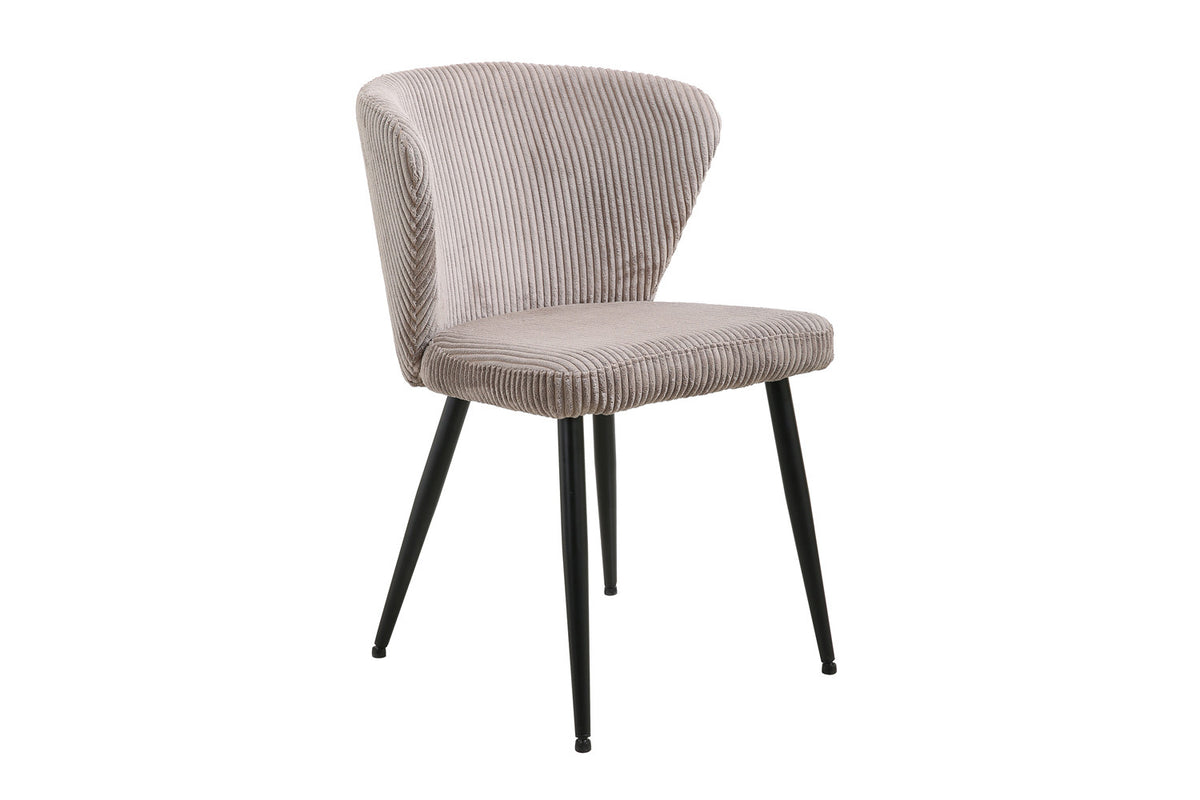 Rousseau - Chaise Tornado Velours Côtelé Sable - 79x54x55 cm