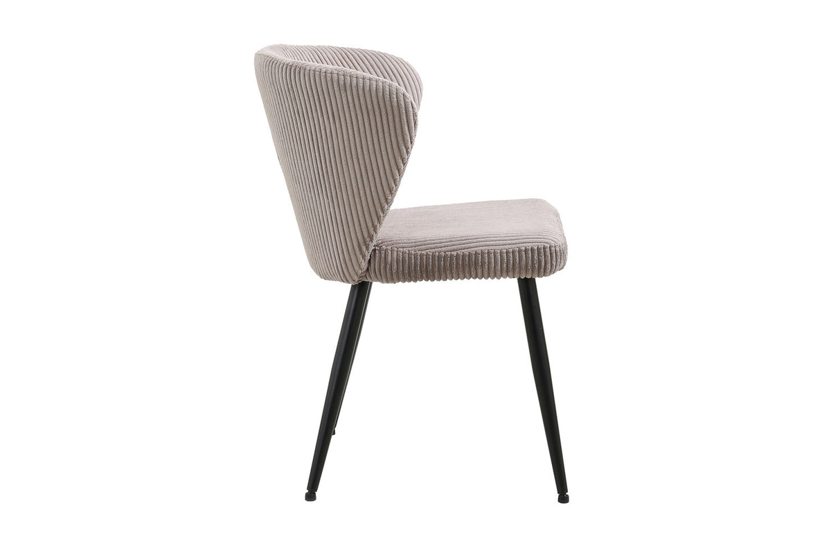 Rousseau - Chaise Tornado Velours Côtelé Sable - 79x54x55 cm