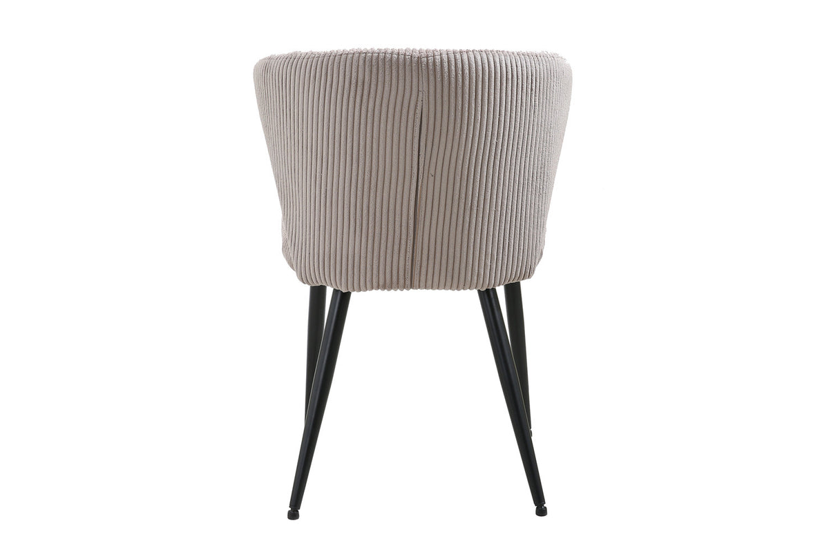 Rousseau - Chaise Tornado Velours Côtelé Sable - 79x54x55 cm