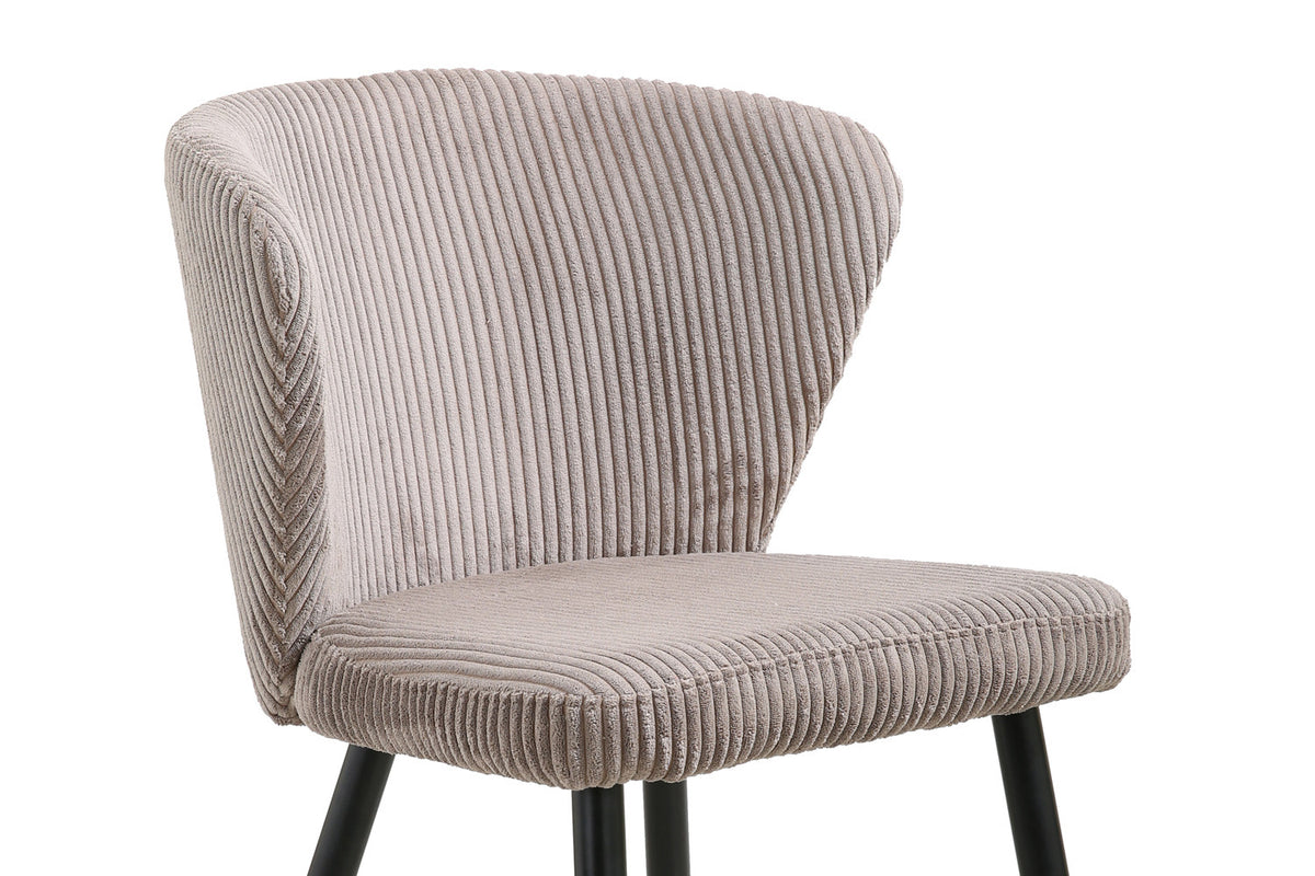 Rousseau - Chaise Tornado Velours Côtelé Sable - 79x54x55 cm