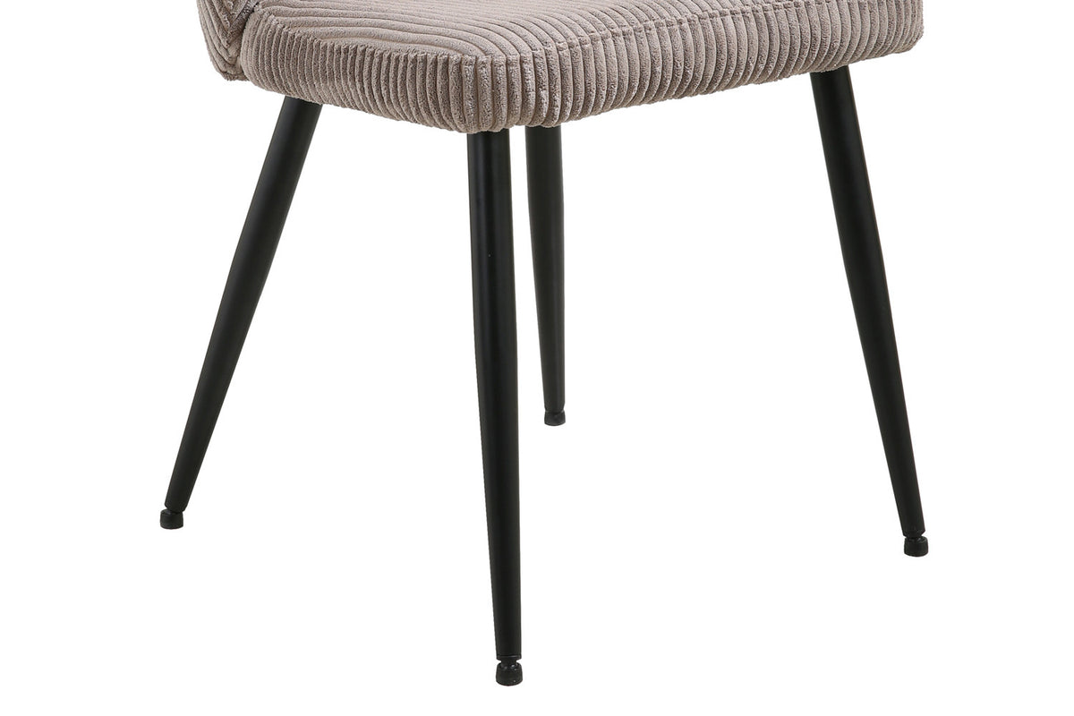 Rousseau - Chaise Tornado Velours Côtelé Sable - 79x54x55 cm