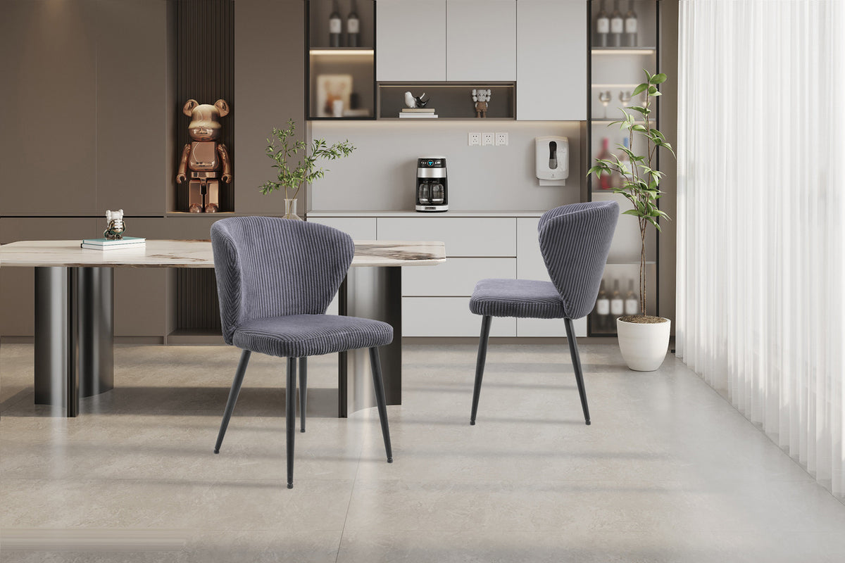 Rousseau - Stoel Tornado Corduroy Grijs - 79x54x55 cm