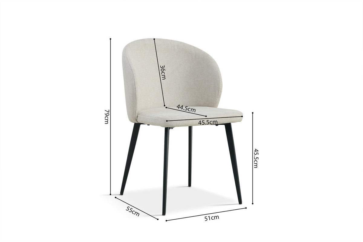 Rousseau - Stoel Toledo - Stof Beige - 80x51x55 cm
