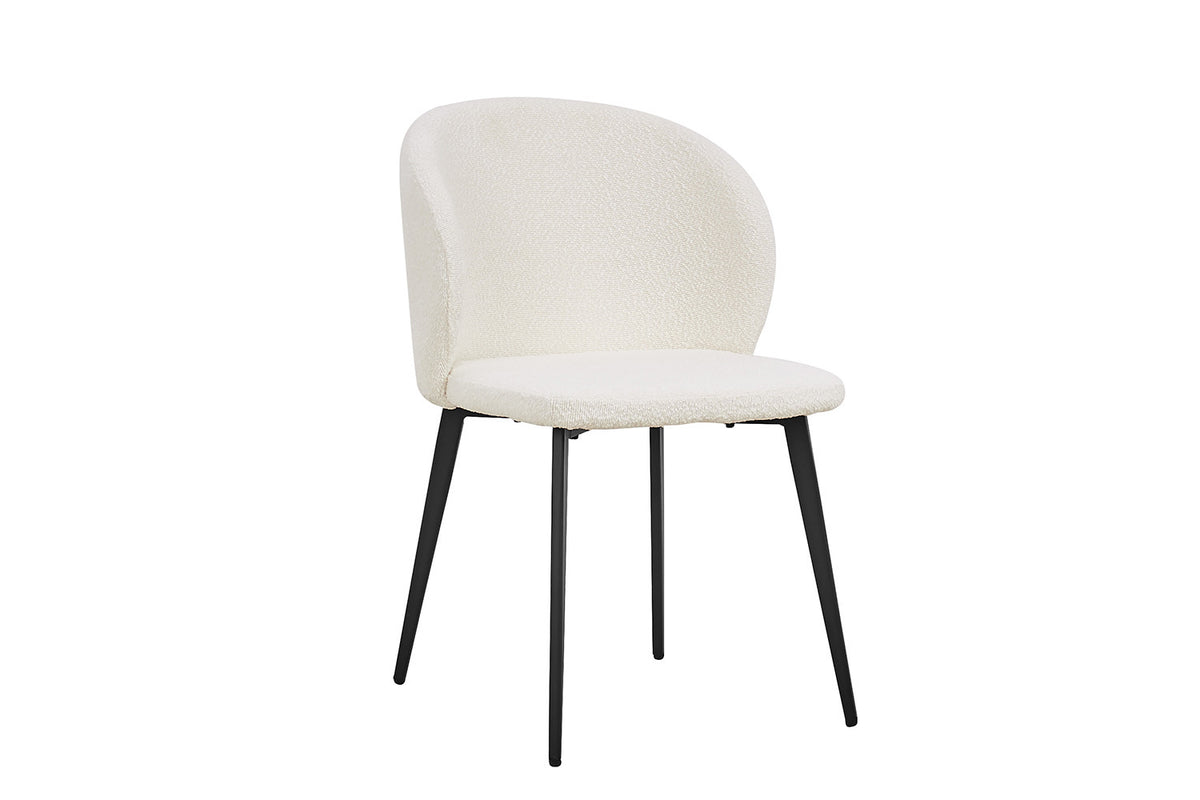 Rousseau - Chaise Toledo Boucle - Blanc - 80x51x55 cm