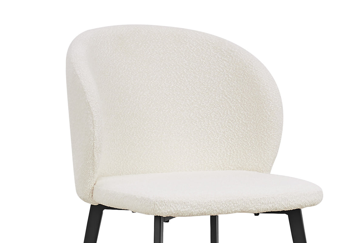 Rousseau - Chaise Toledo Boucle - Blanc - 80x51x55 cm