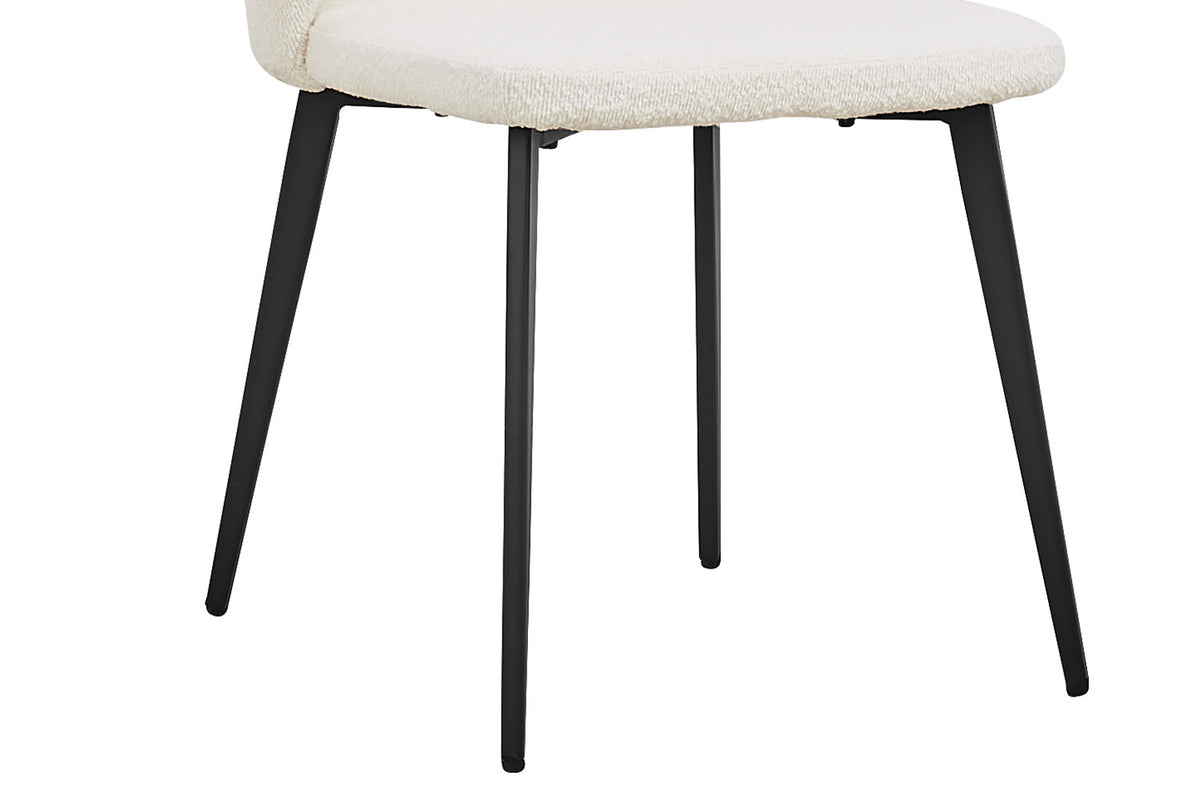 Rousseau - Chaise Toledo Boucle - Blanc - 80x51x55 cm