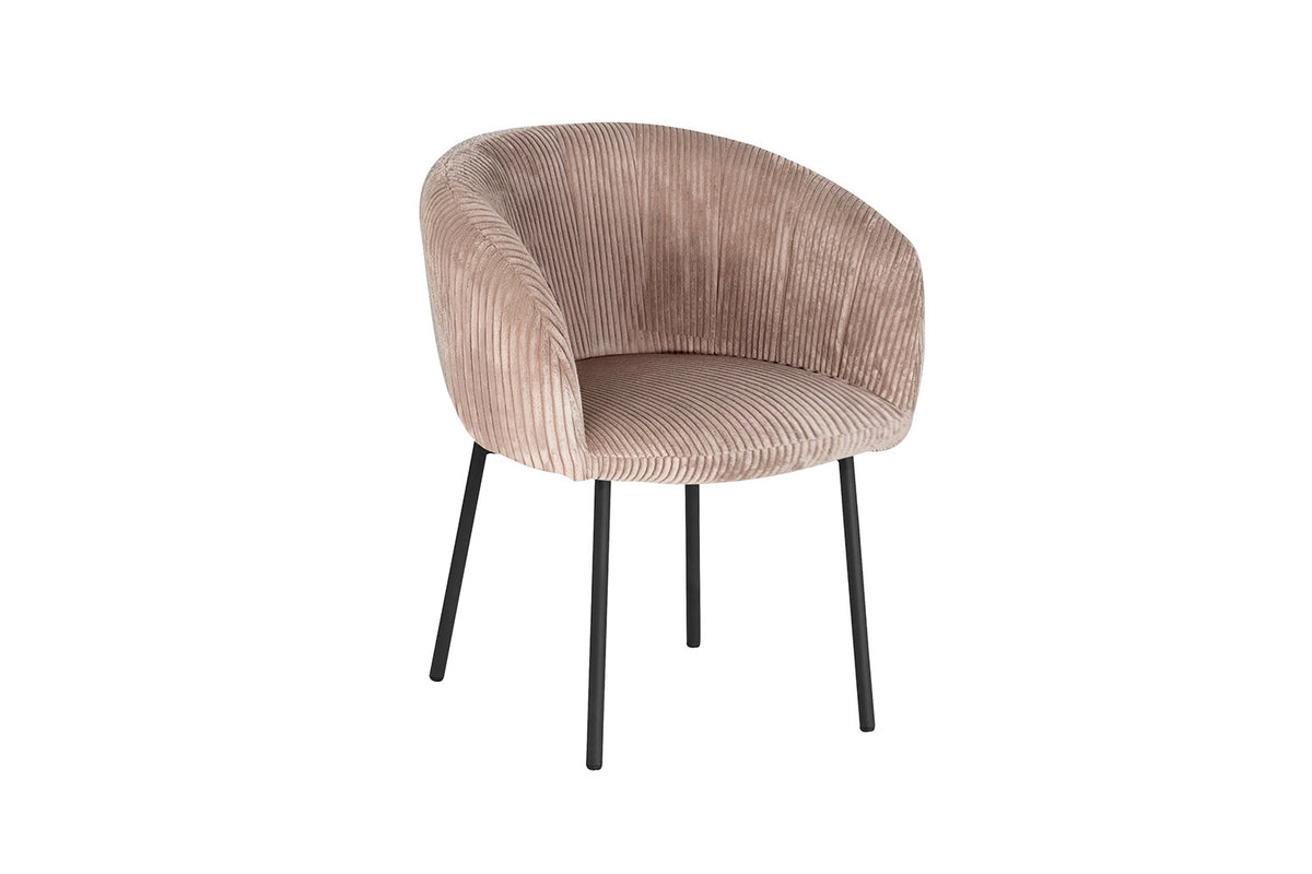 Rousseau - Chaise Sevilla Velours Côtelé Sable - 79x57x62 cm