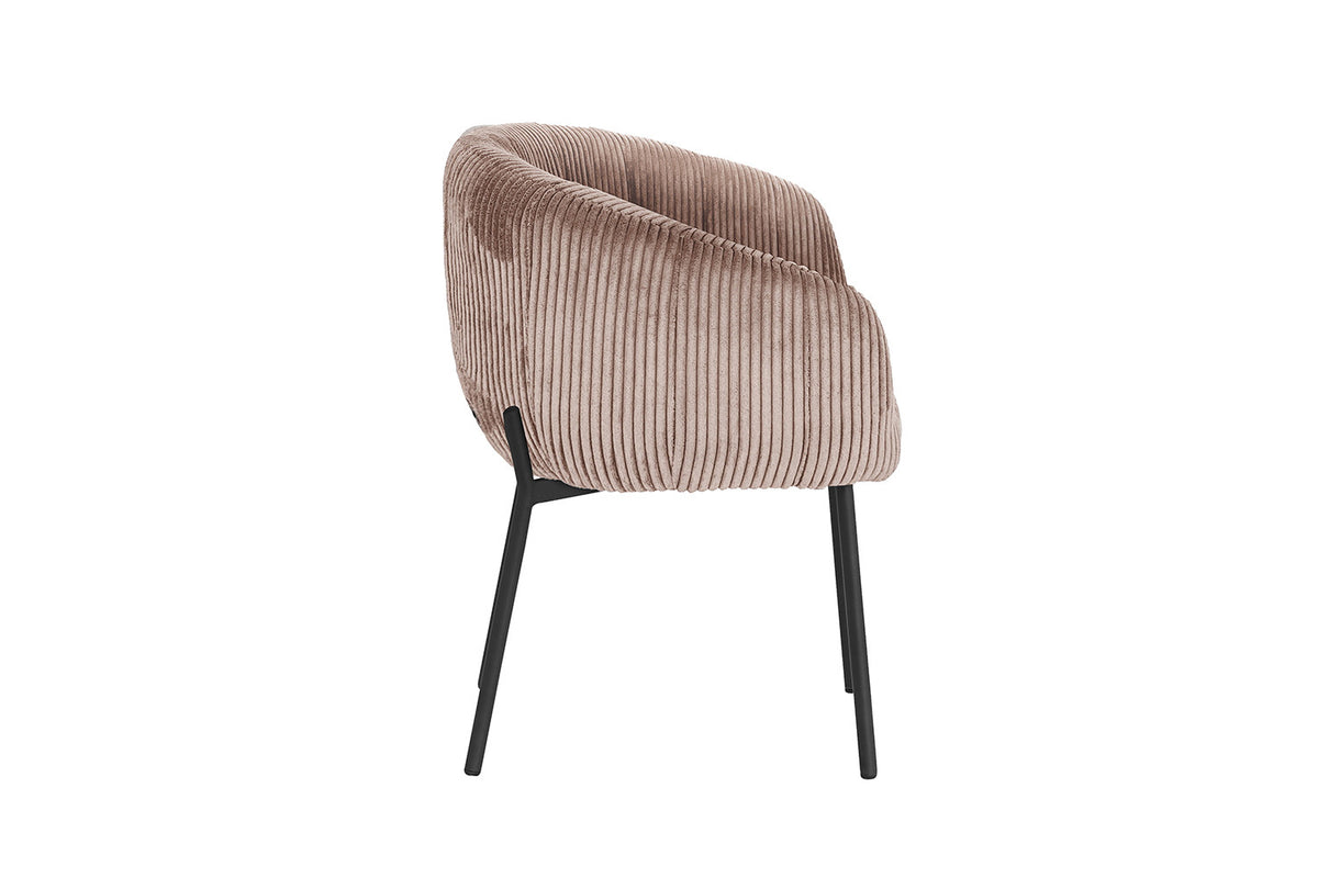 Rousseau - Chaise Sevilla Velours Côtelé Sable - 79x57x62 cm