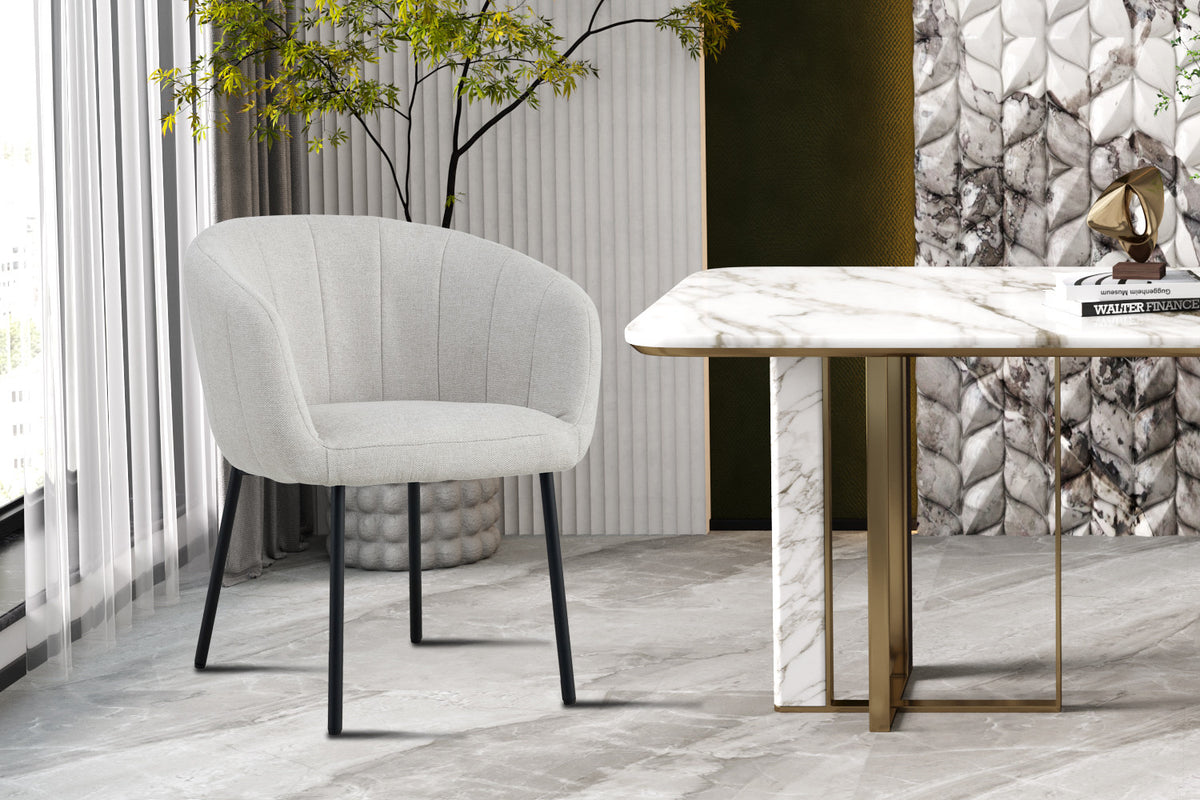 Rousseau - Chaise Séville - Tissu beige - 79x57x62 cm