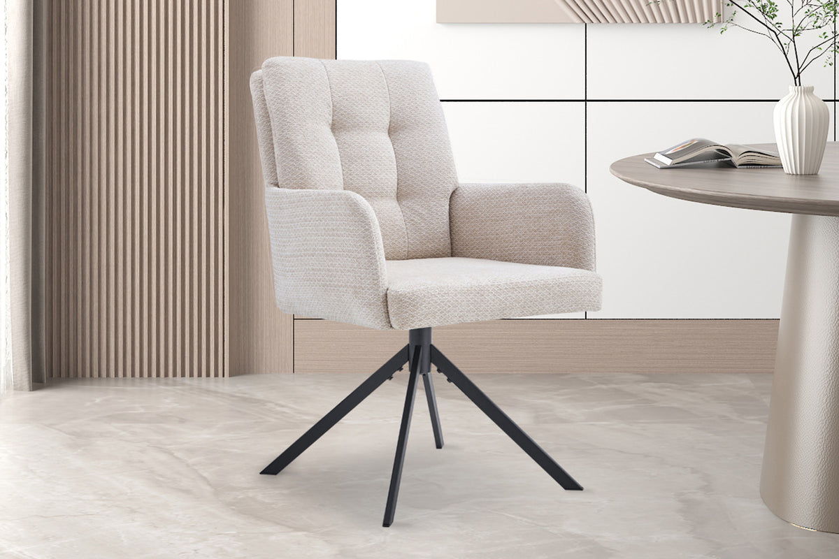 Rousseau - Chaise Granada - Tissu - Beige - 85x50x62 cm