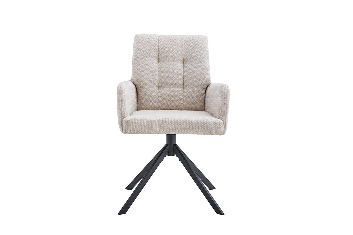 Rousseau - Chaise Granada - Tissu - Beige - 85x50x62 cm
