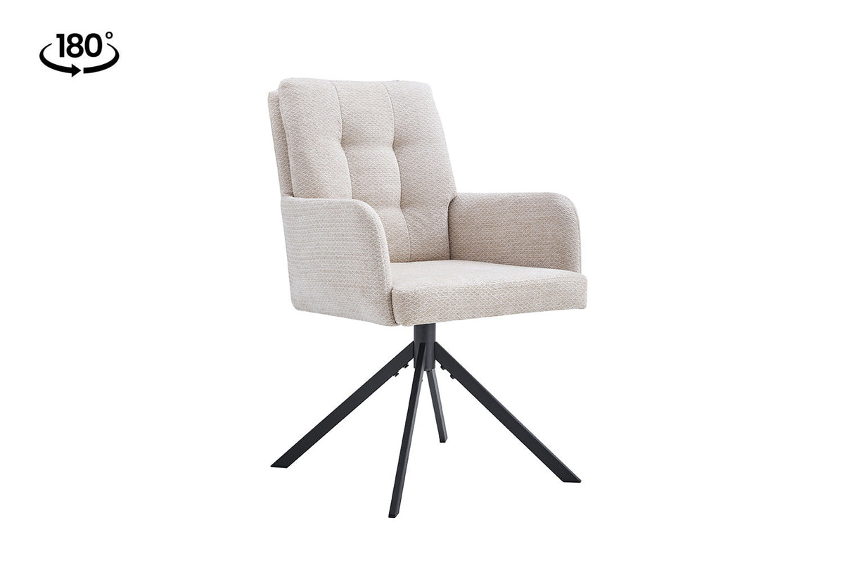 Rousseau - Chaise Granada - Tissu - Beige - 85x50x62 cm