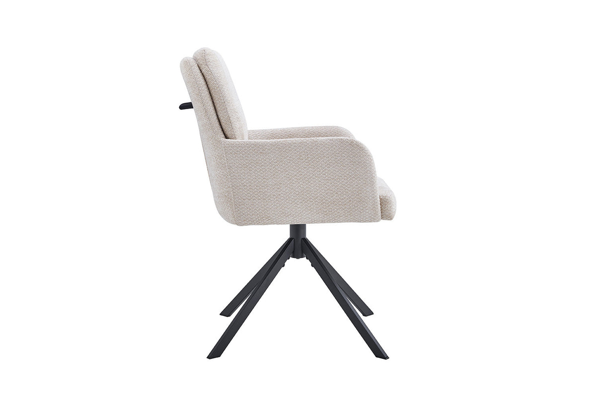 Rousseau - Chaise Granada - Tissu - Beige - 85x50x62 cm