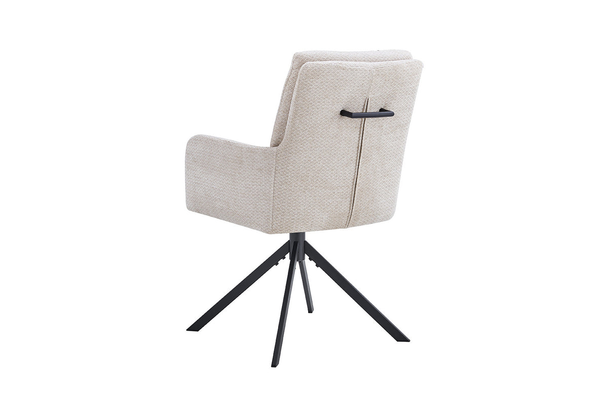 Rousseau - Chaise Granada - Tissu - Beige - 85x50x62 cm