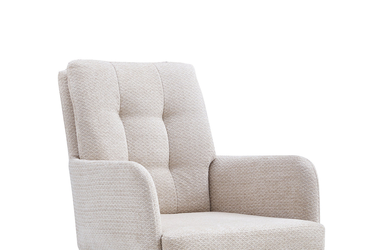 Rousseau - Chaise Granada - Tissu - Beige - 85x50x62 cm