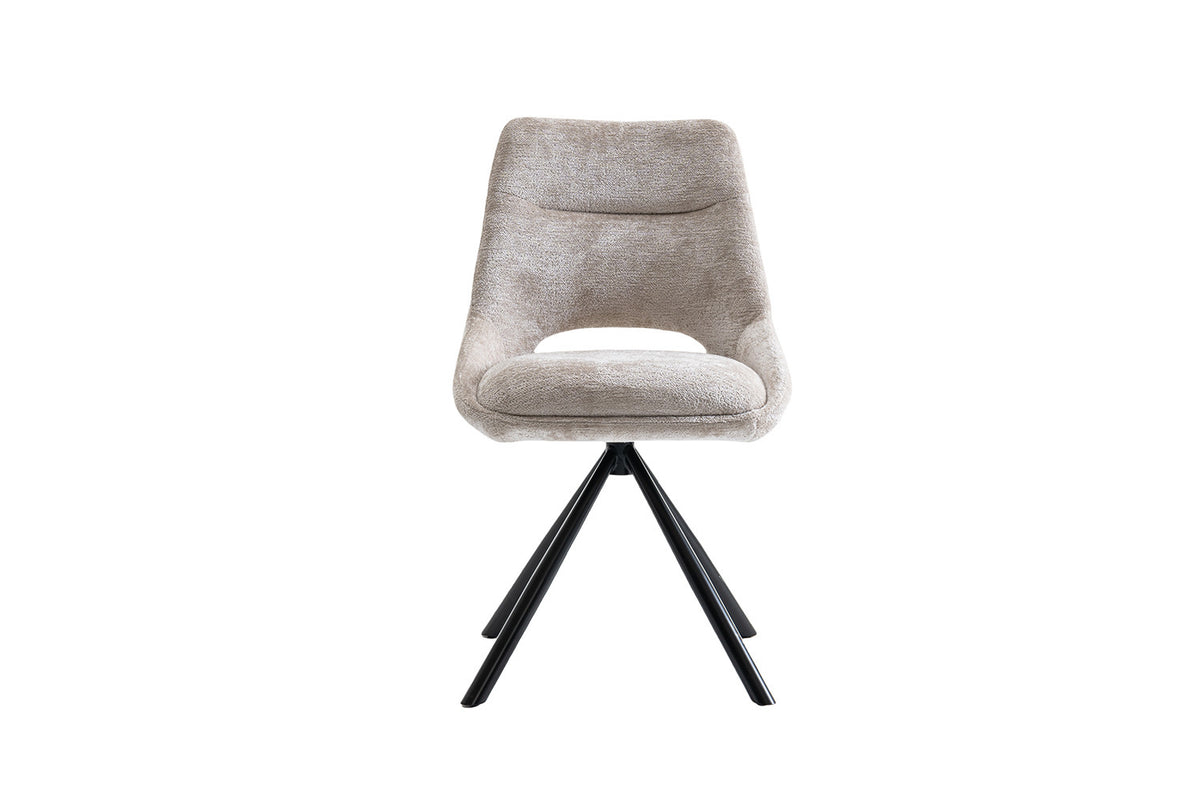 Rousseau - Chaise Dante - Tissu Beige - 85.5x51x60 cm