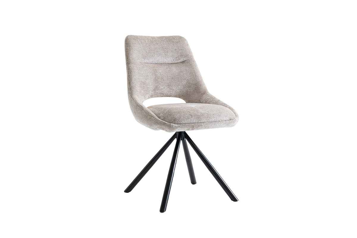 Rousseau - Chaise Dante - Tissu Beige - 85.5x51x60 cm
