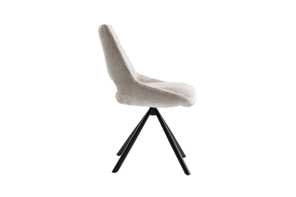 Rousseau - Chaise Dante - Tissu Beige - 85.5x51x60 cm