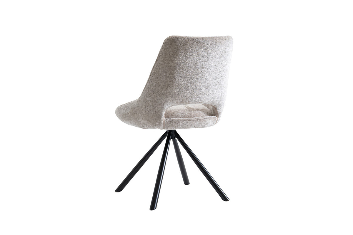 Rousseau - Chaise Dante - Tissu Beige - 85.5x51x60 cm