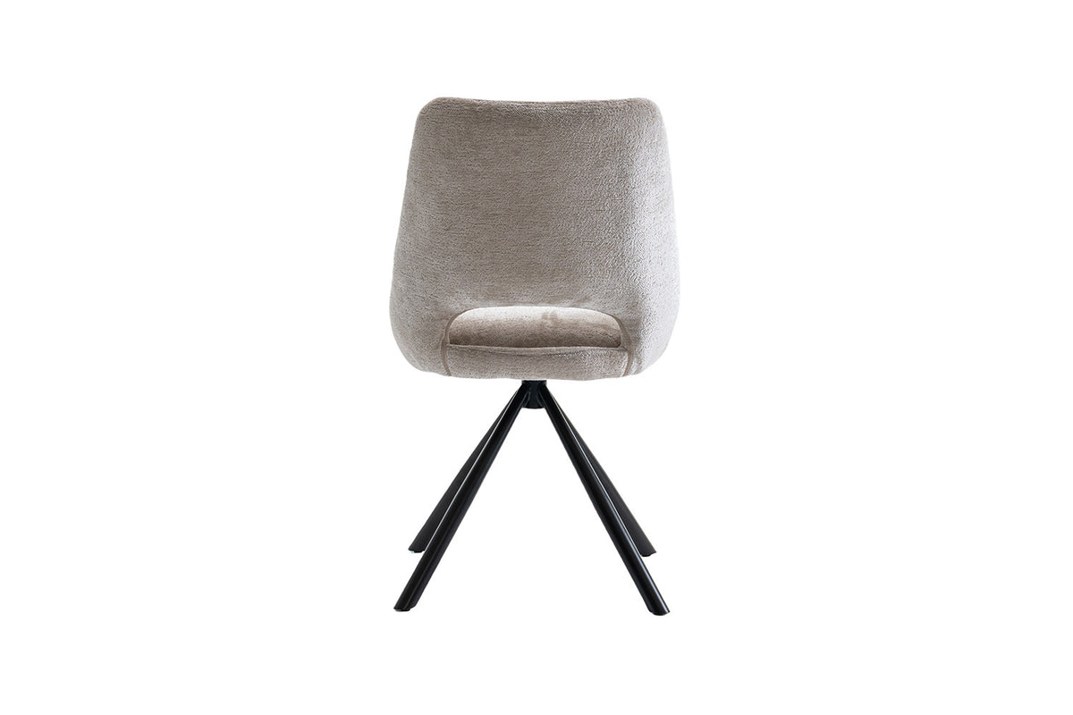 Rousseau - Chaise Dante - Tissu Beige - 85.5x51x60 cm