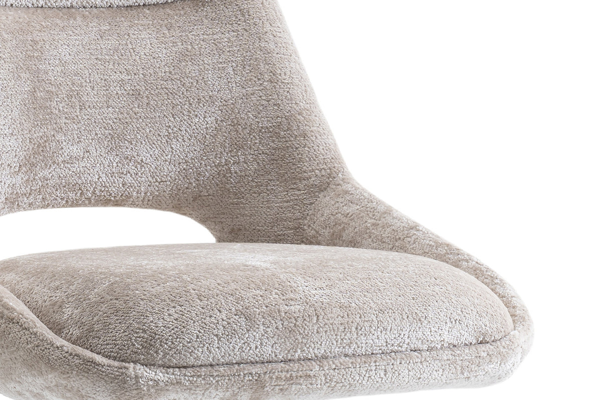 Rousseau - Chaise Dante - Tissu Beige - 85.5x51x60 cm