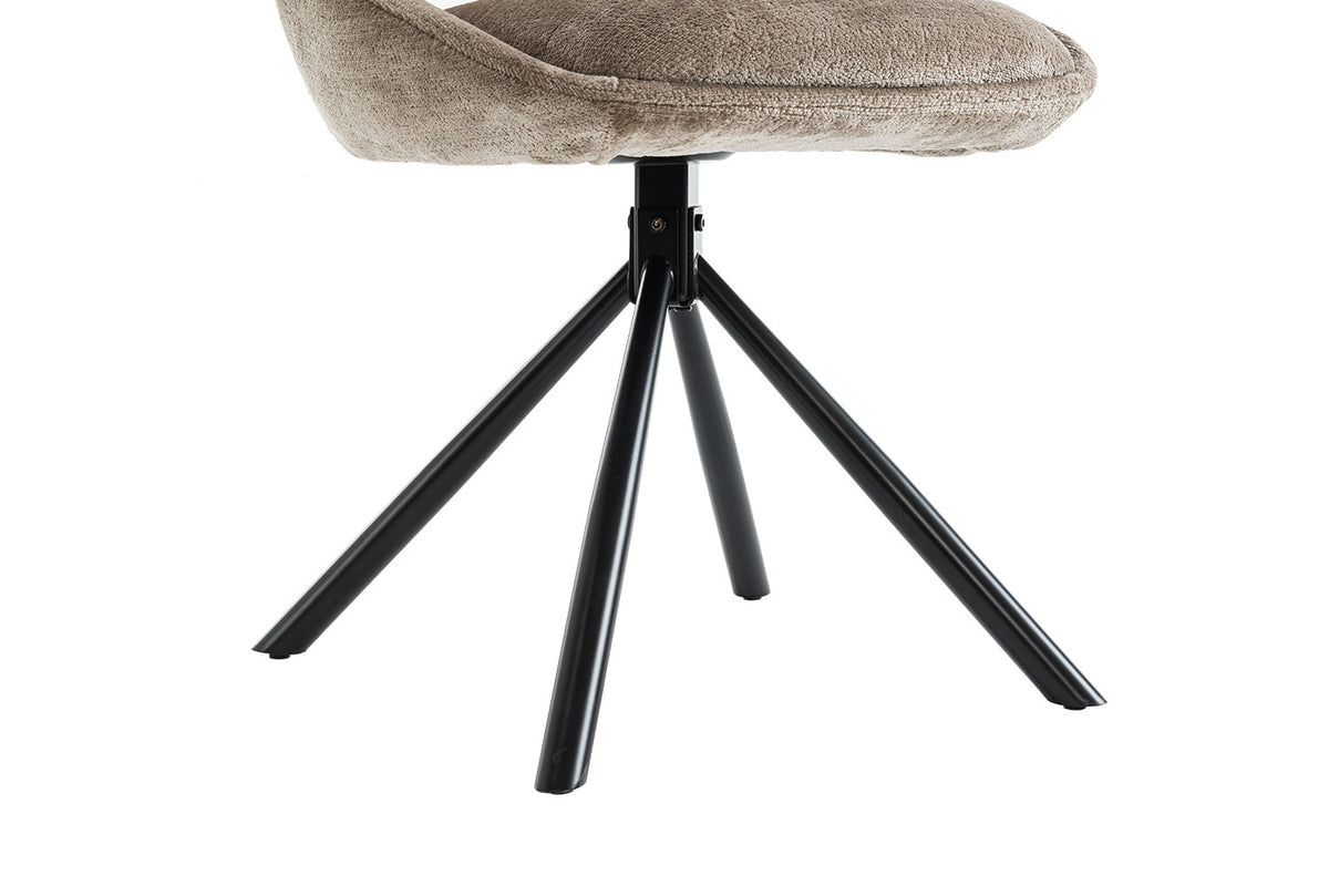 Rousseau - Chaise Dante - Tissu Taupe - 85.5x51x60 cm