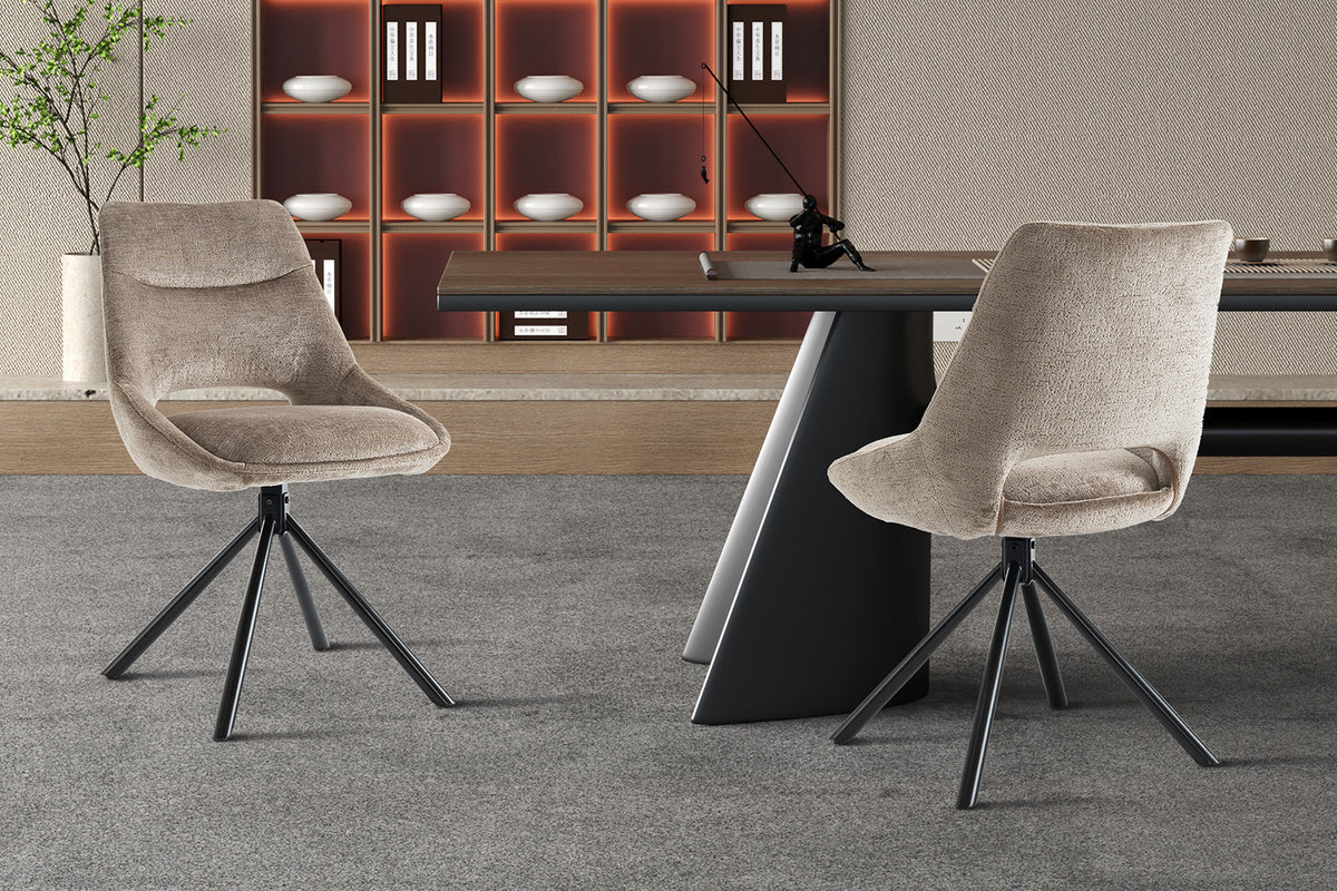Rousseau - Chaise Dante - Tissu Taupe - 85.5x51x60 cm
