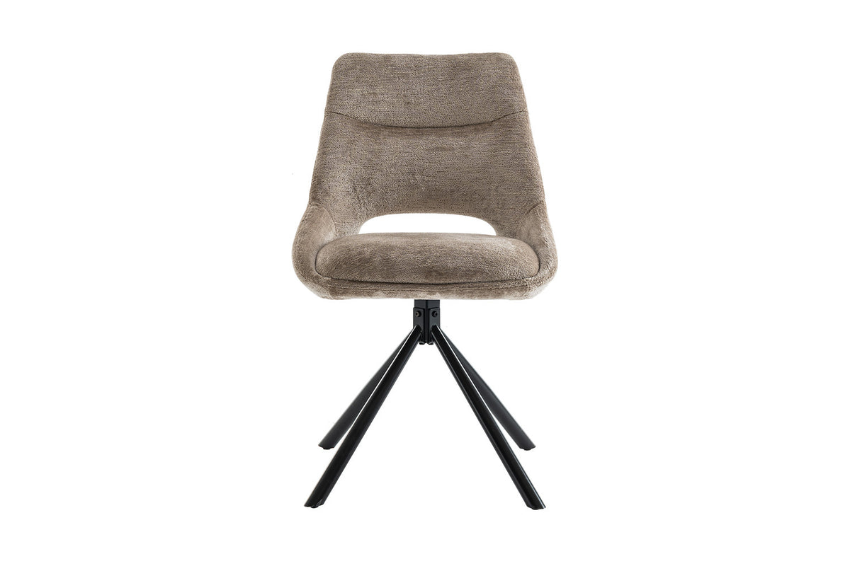 Rousseau - Chaise Dante - Tissu Taupe - 85.5x51x60 cm