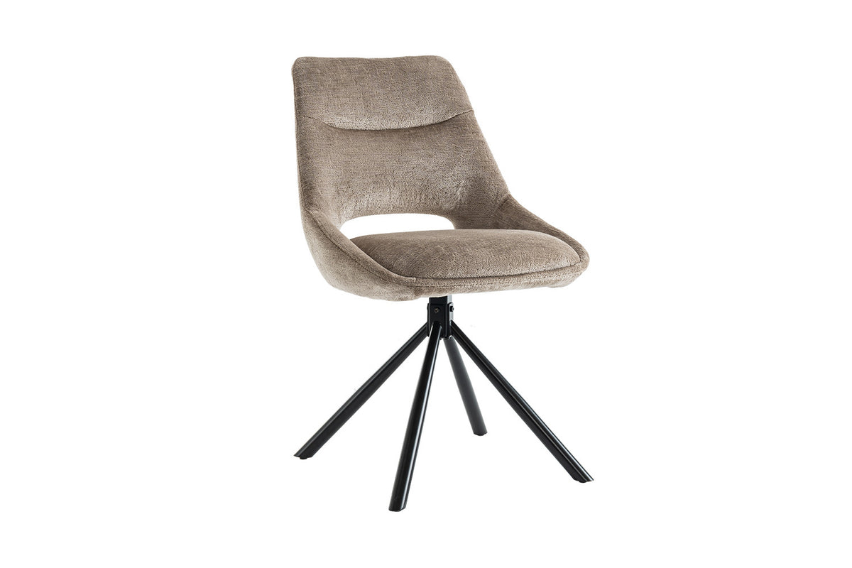 Rousseau - Chaise Dante - Tissu Taupe - 85.5x51x60 cm