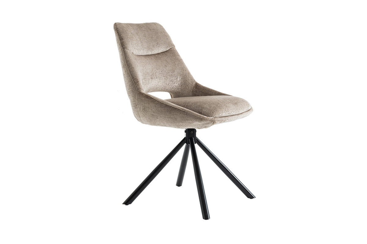 Rousseau - Chaise Dante - Tissu Taupe - 85.5x51x60 cm
