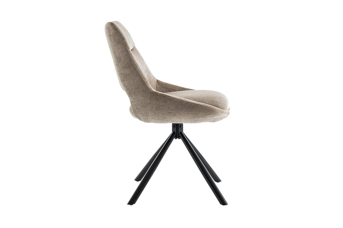 Rousseau - Chaise Dante - Tissu Taupe - 85.5x51x60 cm