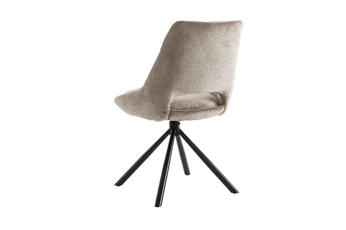 Rousseau - Chaise Dante - Tissu Taupe - 85.5x51x60 cm