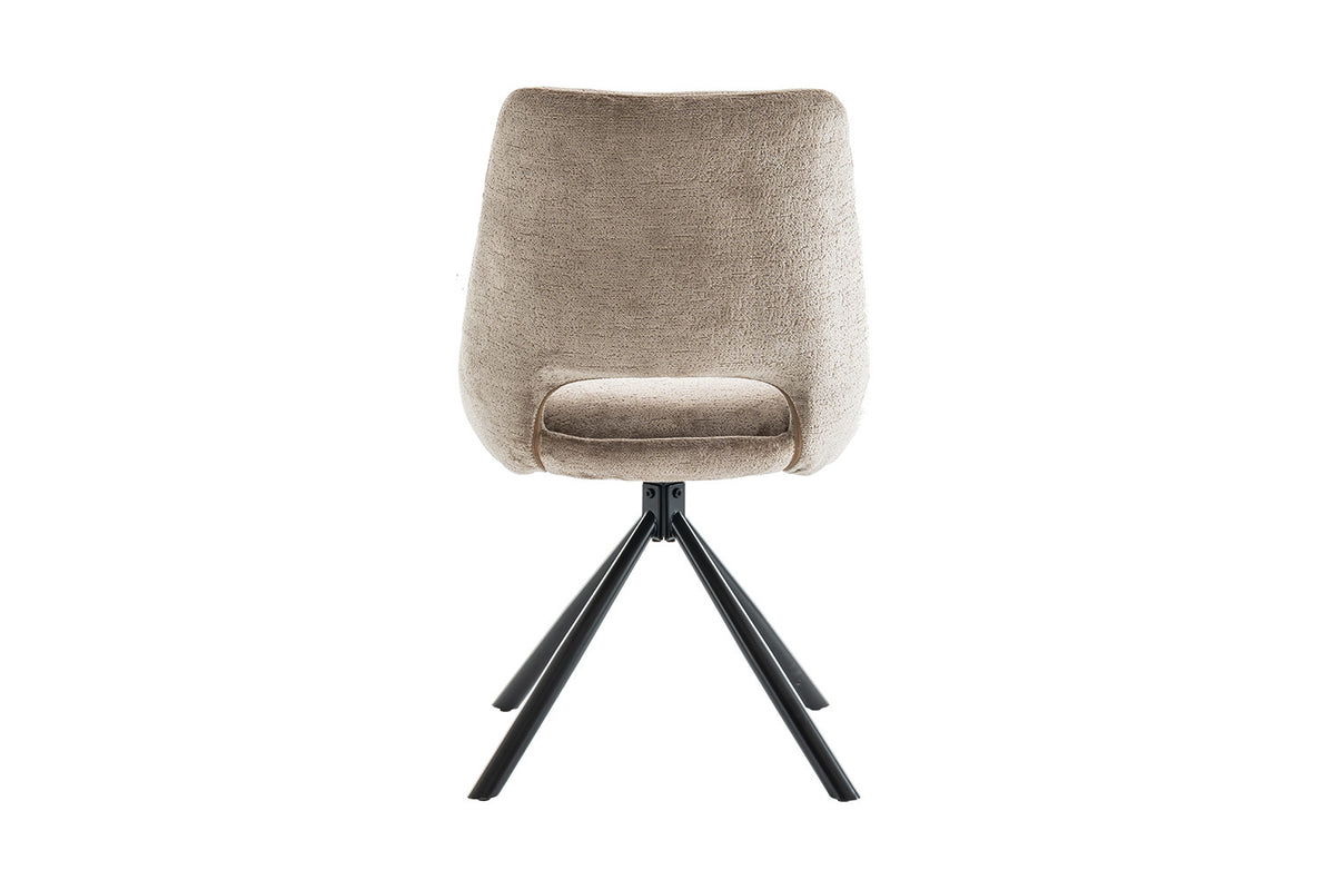 Rousseau - Chaise Dante - Tissu Taupe - 85.5x51x60 cm