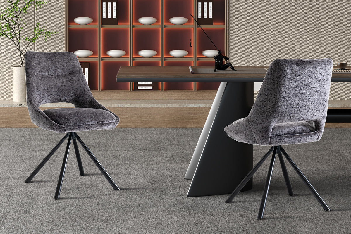 Rousseau - Stoel Dante Stof Grijs - 85.5x51x60 cm