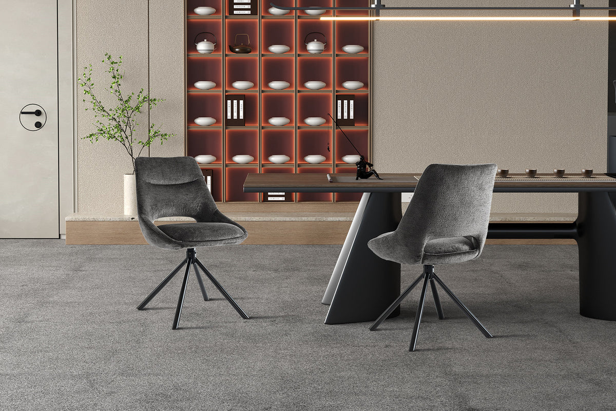 Rousseau - Stoel Dante - Stof Grijs - 85.5x51x60 cm