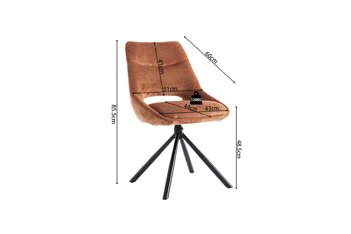 Rousseau - Stoel Dante - Stof Roest - 85.5x51x60 cm