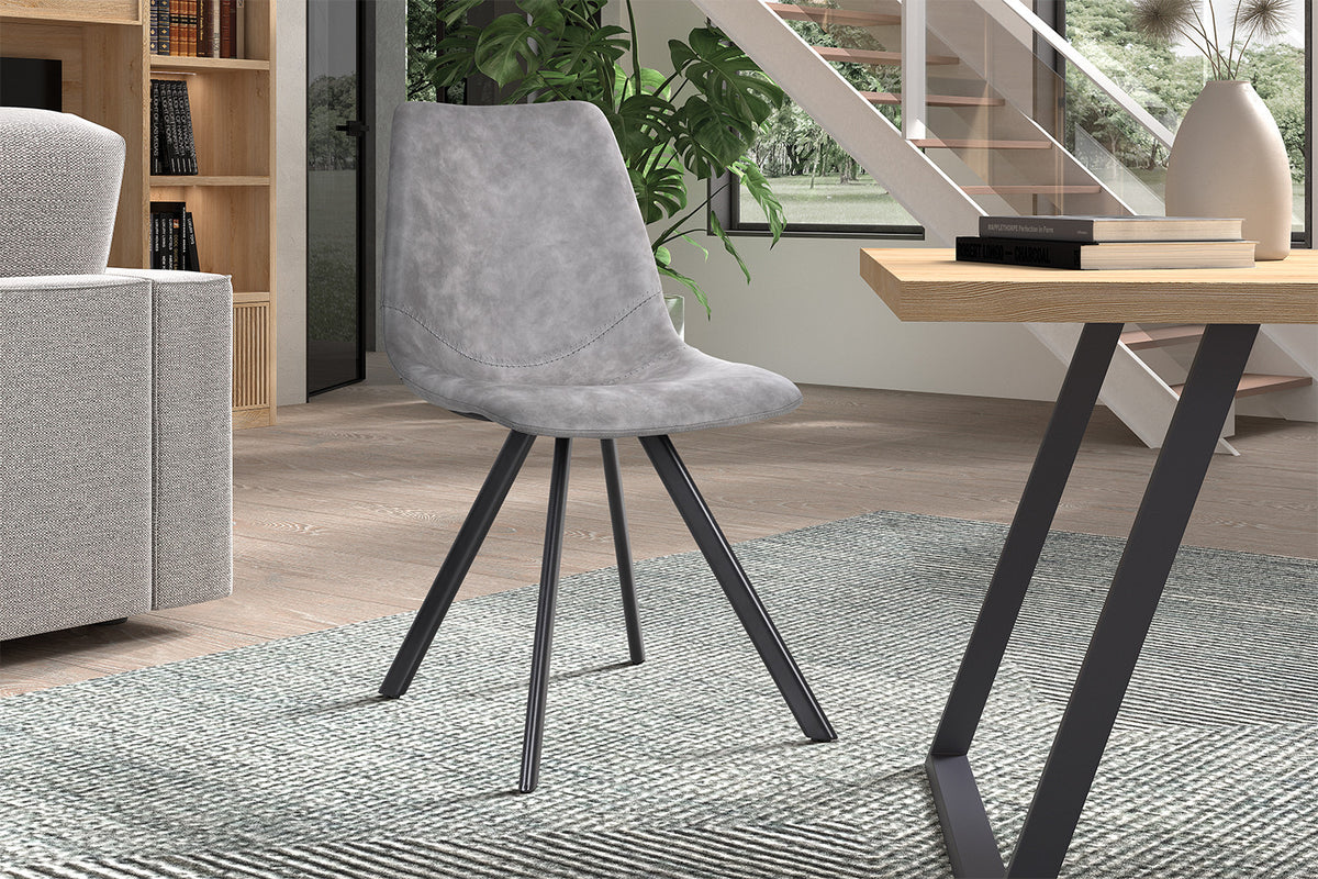 Rousseau - Chaise Emma - PU Gris Foncé - 83x46x60 cm