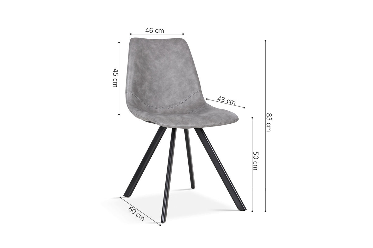 Rousseau - Chaise Emma - PU Gris Foncé - 83x46x60 cm
