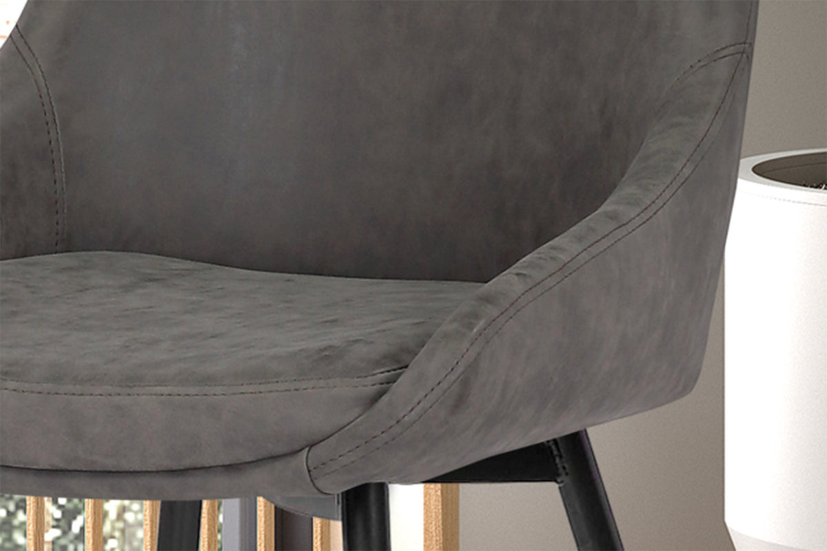 Rousseau - Chaise Mirano - PU Gris clair - 86x49x61 cm