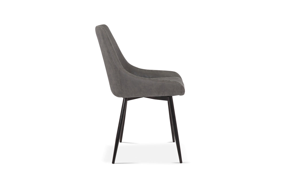 Rousseau - Chaise Mirano - PU Gris clair - 86x49x61 cm