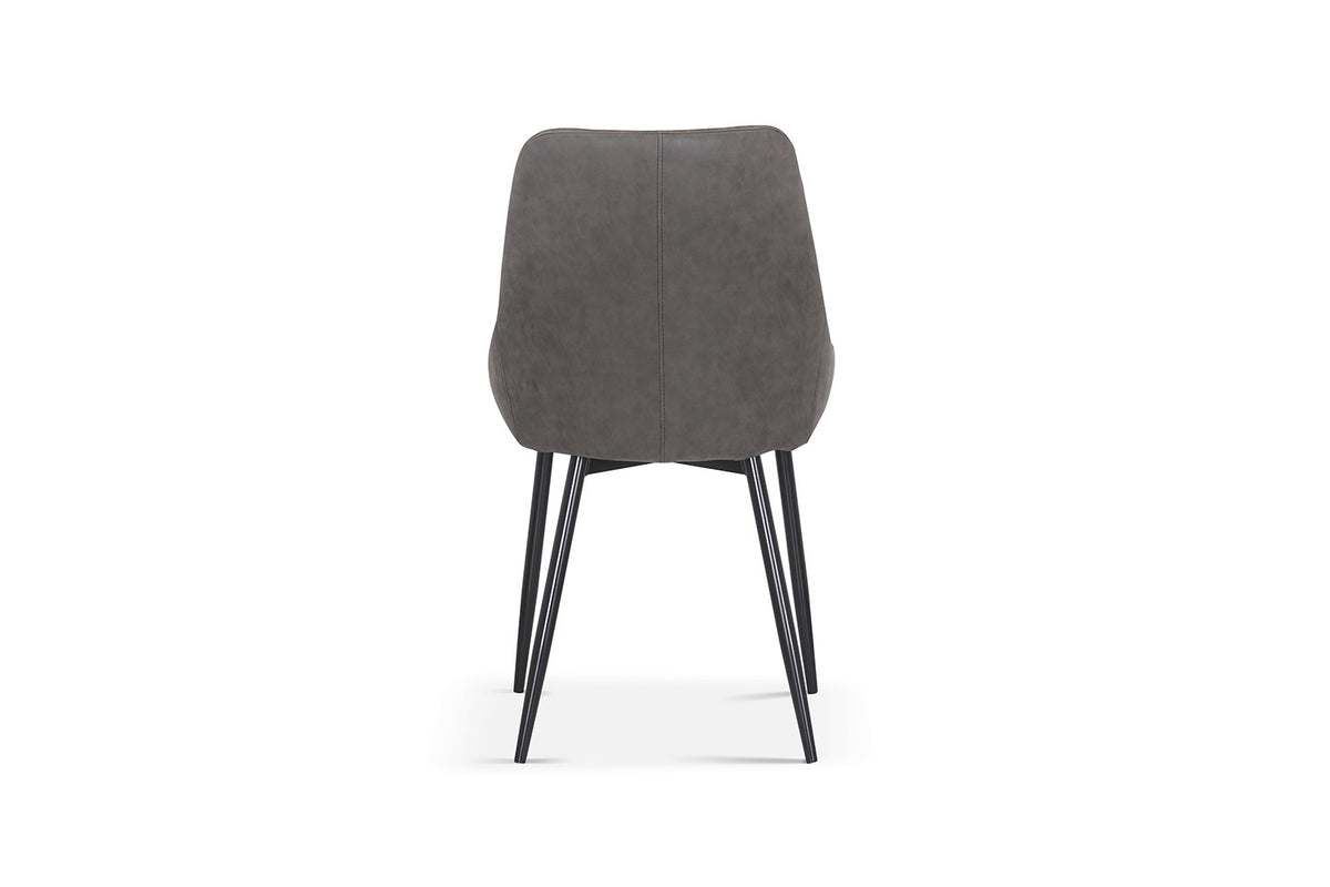 Rousseau - Chaise Mirano - PU Gris clair - 86x49x61 cm