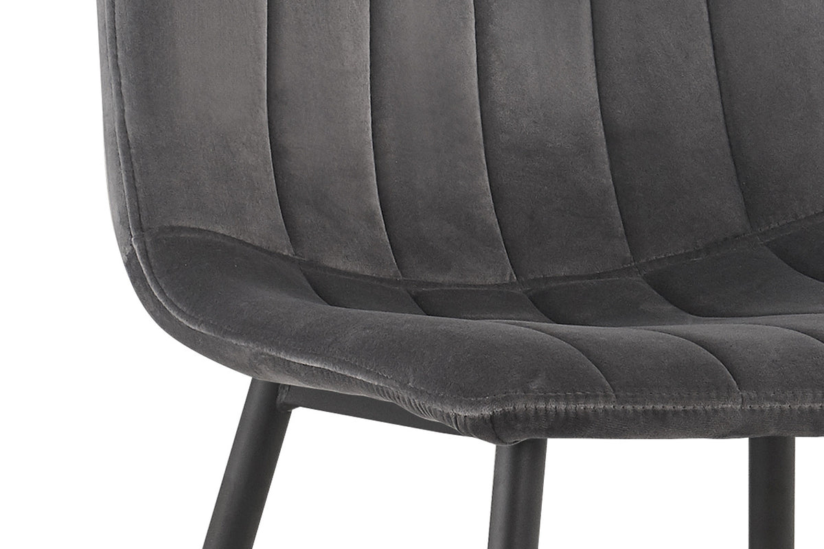 Rousseau - Stoel Willis - Fluweel Grijs - 86x45x55 cm