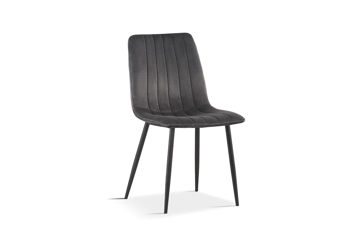 Rousseau - Stoel Willis - Fluweel Grijs - 86x45x55 cm